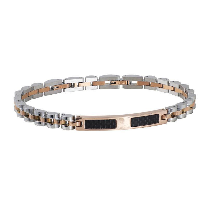 Rossoamante bracciale in acciaio e fibra di carbonio Rossoamante bracciale in acciaio e fibra di carbonio