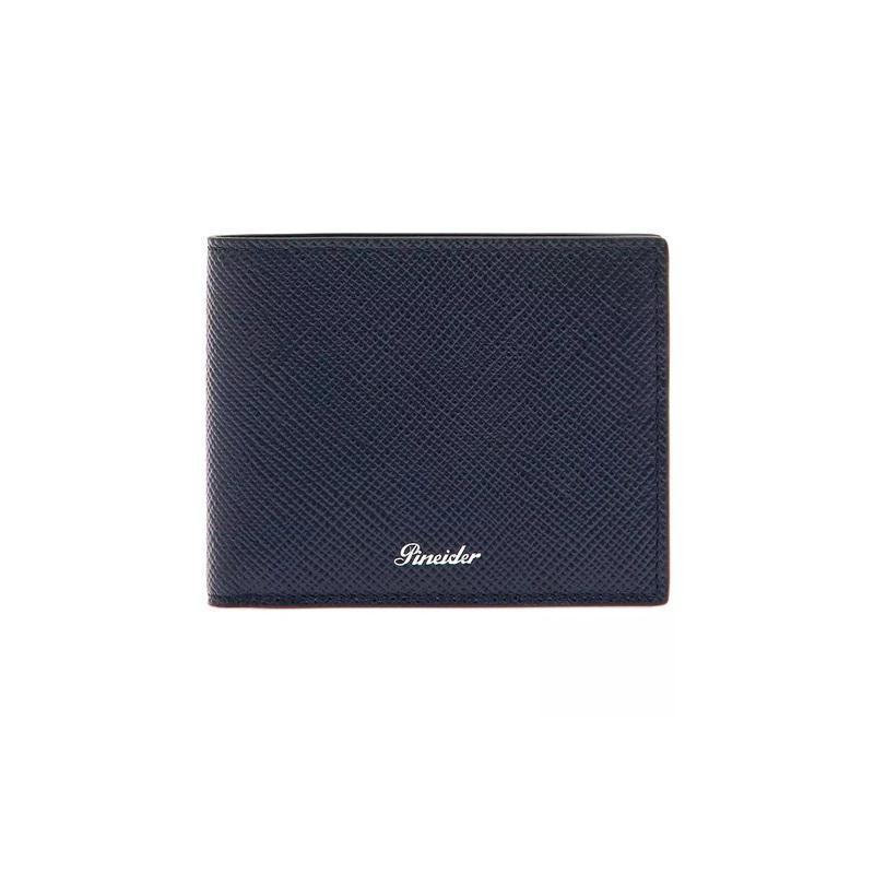 Pineider Portafoglio 6 carte blu in pelle Collezione Essenziale Pineider Portafoglio 6 carte blu in pelle Collezione Essenziale