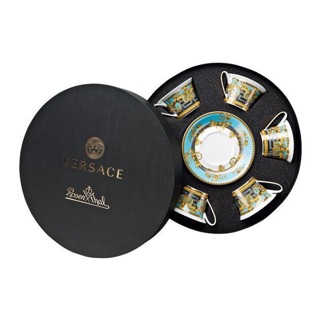 Versace set di 6 tazze the con piattini prestige gala bleu Versace set di 6 tazze the con piattini prestige gala bleu