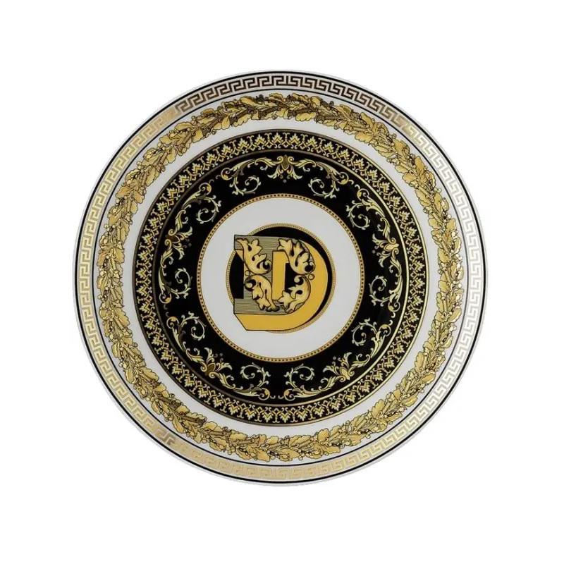 Versace piatto piano 17 cm lettera D virtus alphabet Versace piatto piano 17 cm lettera D virtus alphabet