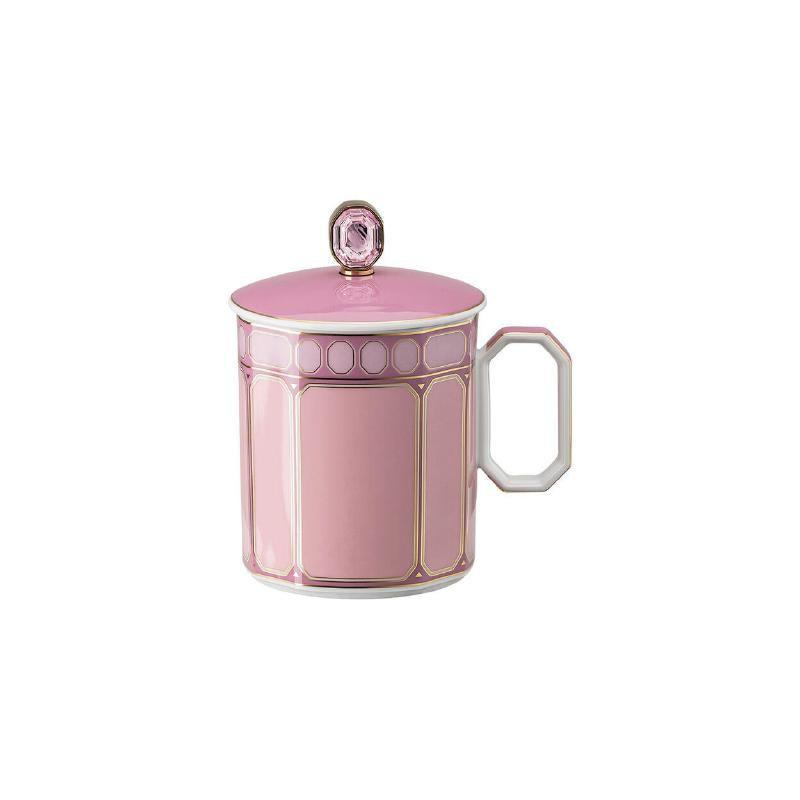 Swarovski x Rosenthal bicchiere rosa con coperchio signum Swarovski x Rosenthal bicchiere rosa con coperchio signum