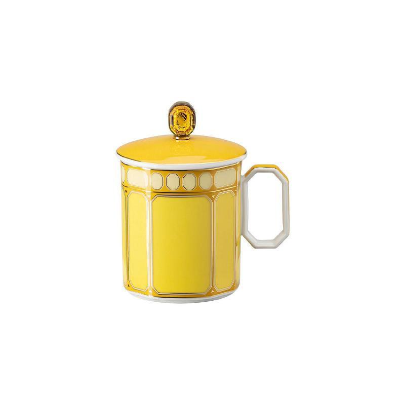 Swarovski x Rosenthal bicchiere giallo con coperchio signum Swarovski x Rosenthal bicchiere giallo con coperchio signum