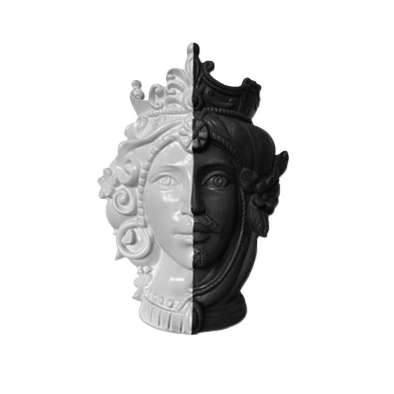 Baci milano vaso bianco nero 38 cm teste matte Baci milano vaso bianco nero 38 cm teste matte