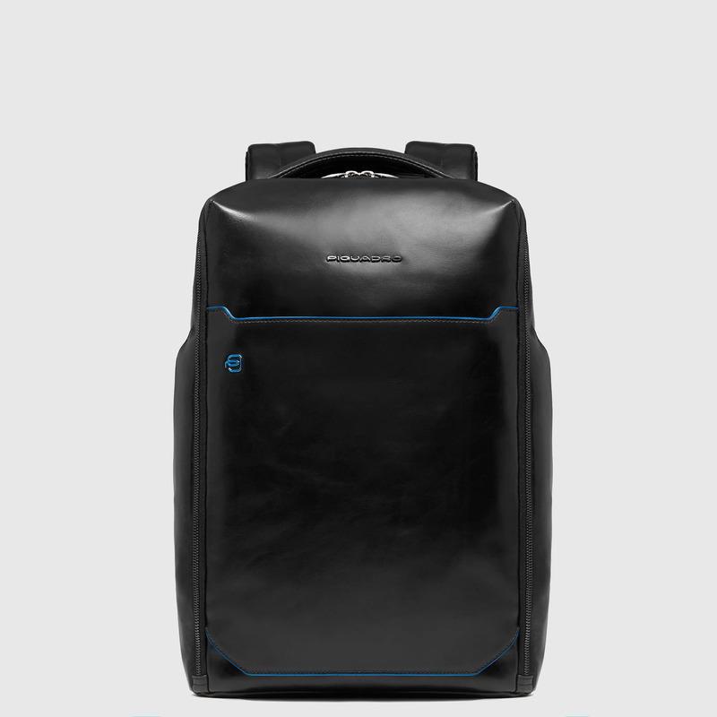 Piquadro Zaino nero in pelle porta pc 14" personalizzabile Blue Square Piquadro Zaino nero in pelle porta pc 14" personalizzabile Blue Square