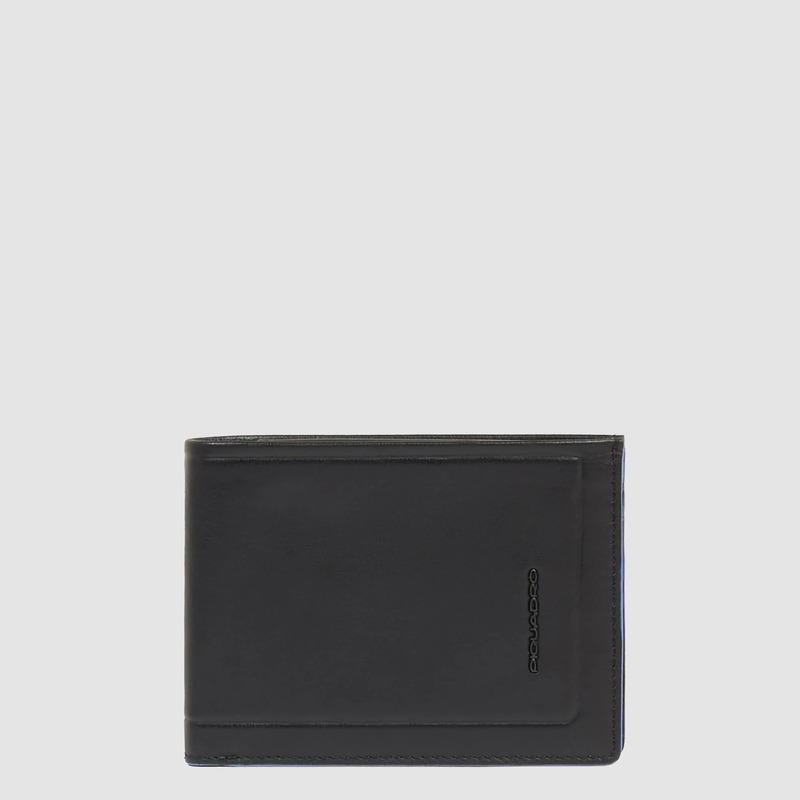 Piquadro Portafogli uomo nero in pelle con portamonete Atlas Piquadro Portafogli uomo nero in pelle con portamonete Atlas
