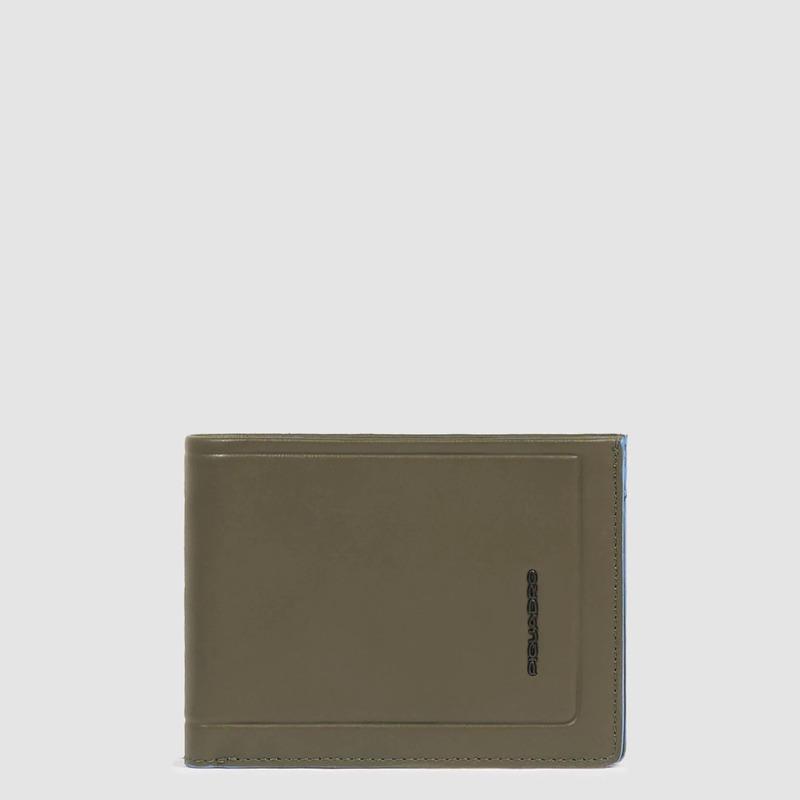 Piquadro Portafogli uomo verde in pelle con portamonete Atlas Piquadro Portafogli uomo verde in pelle con portamonete Atlas