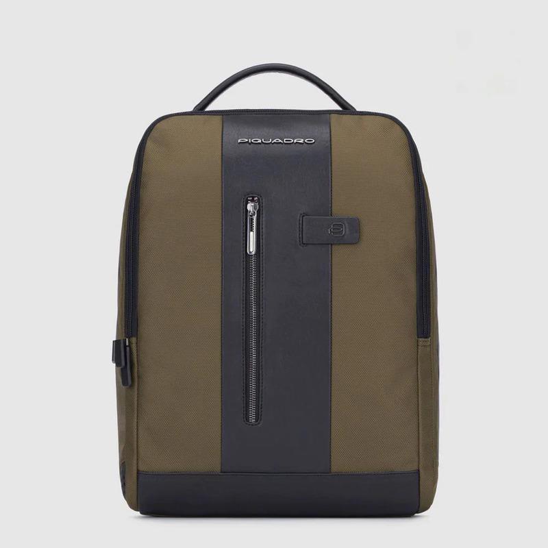 Piquadro Zaino verde - nero in tessuto riciclato e pelle porta pc 15,6" Brief Piquadro Zaino verde - nero in tessuto riciclato e pelle porta pc 15,6" Brief
